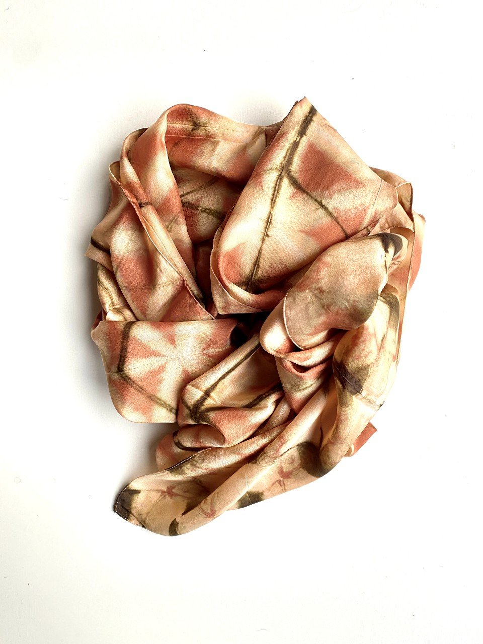 terracotta olive luxury hand crafted silk scarves