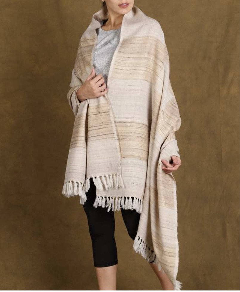 silk shawl, merino wool shawl, meditation shawl