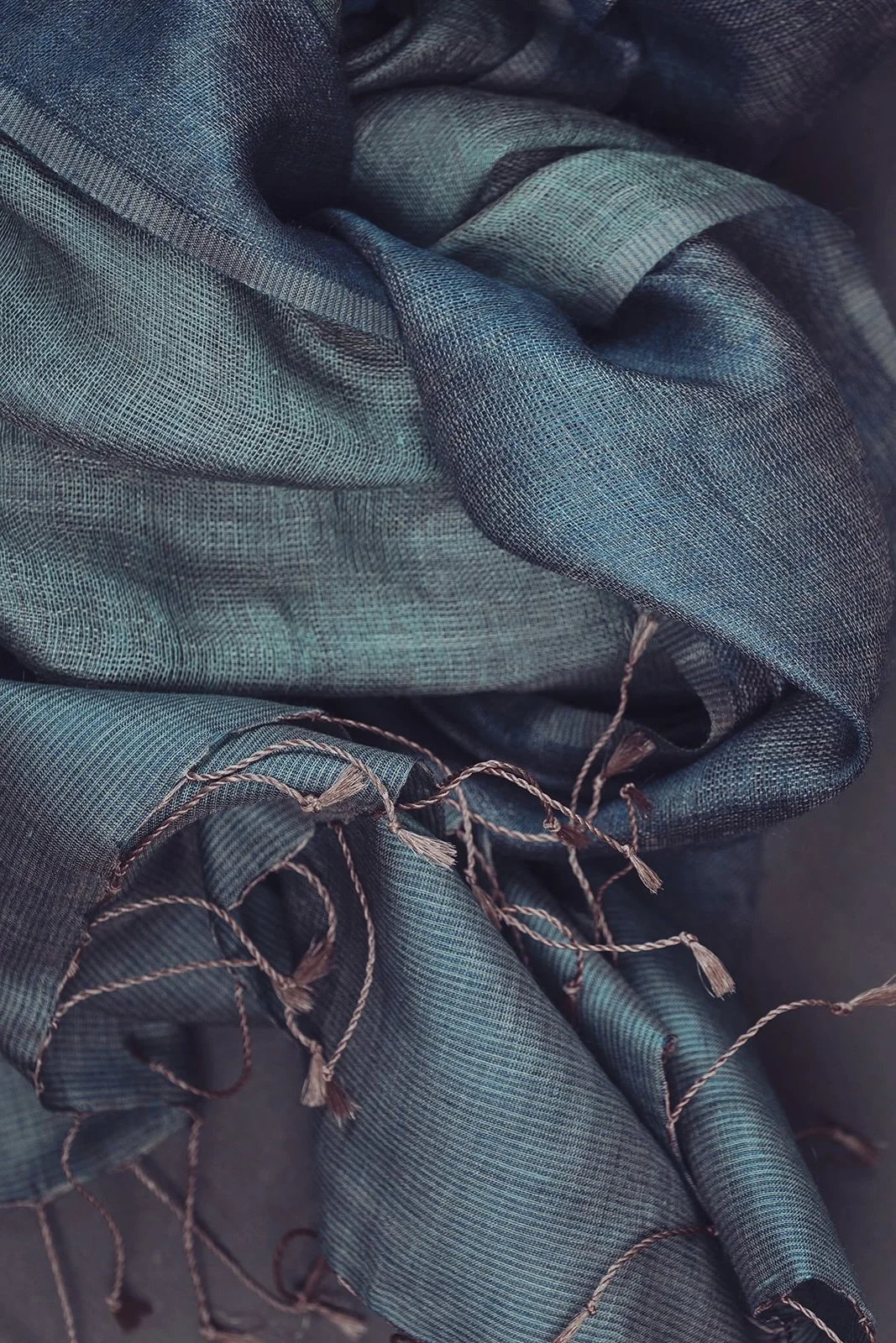 two tone blues silk scarf