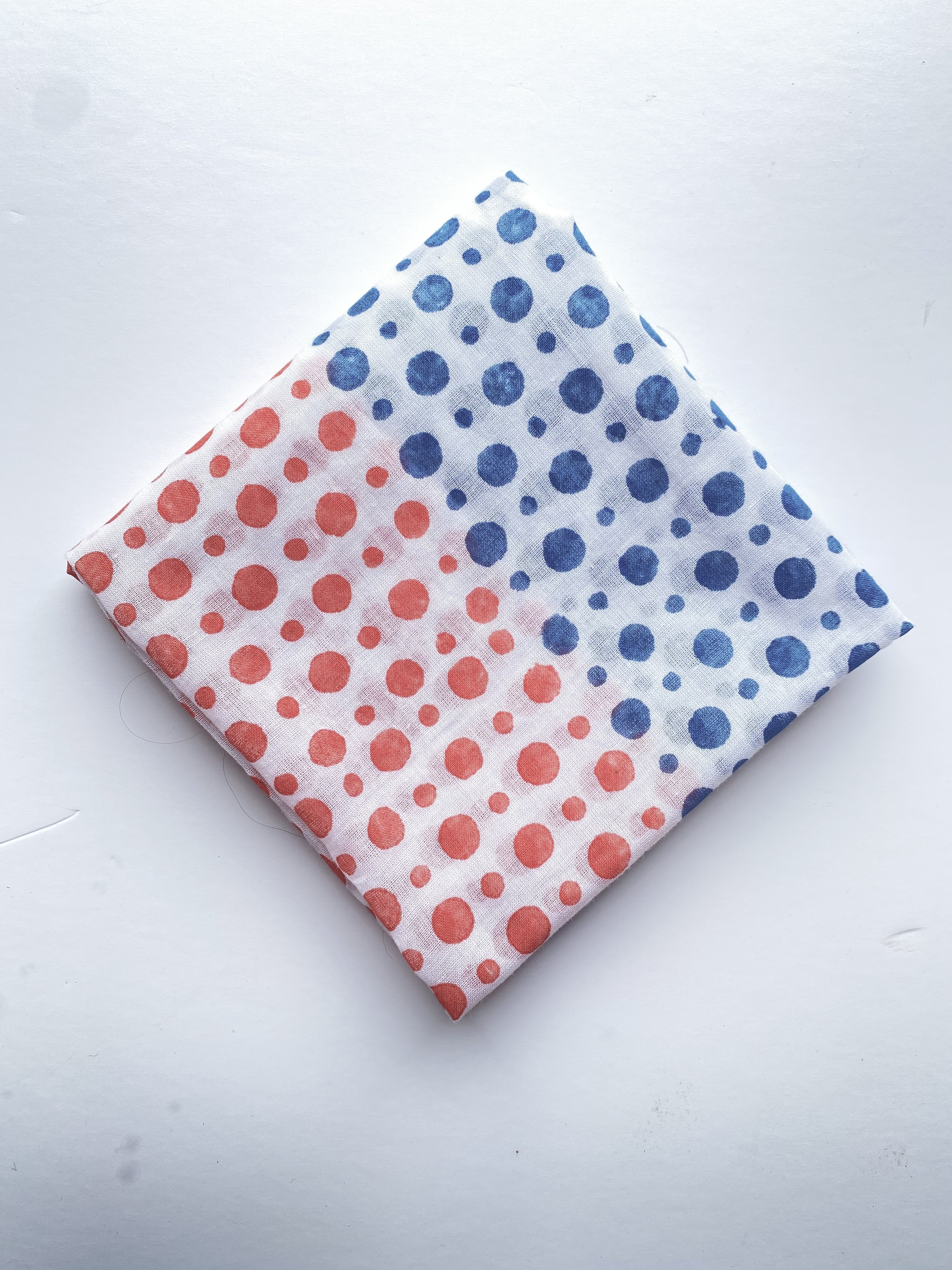 fine cotton handkerchief neckerchief block print spot design