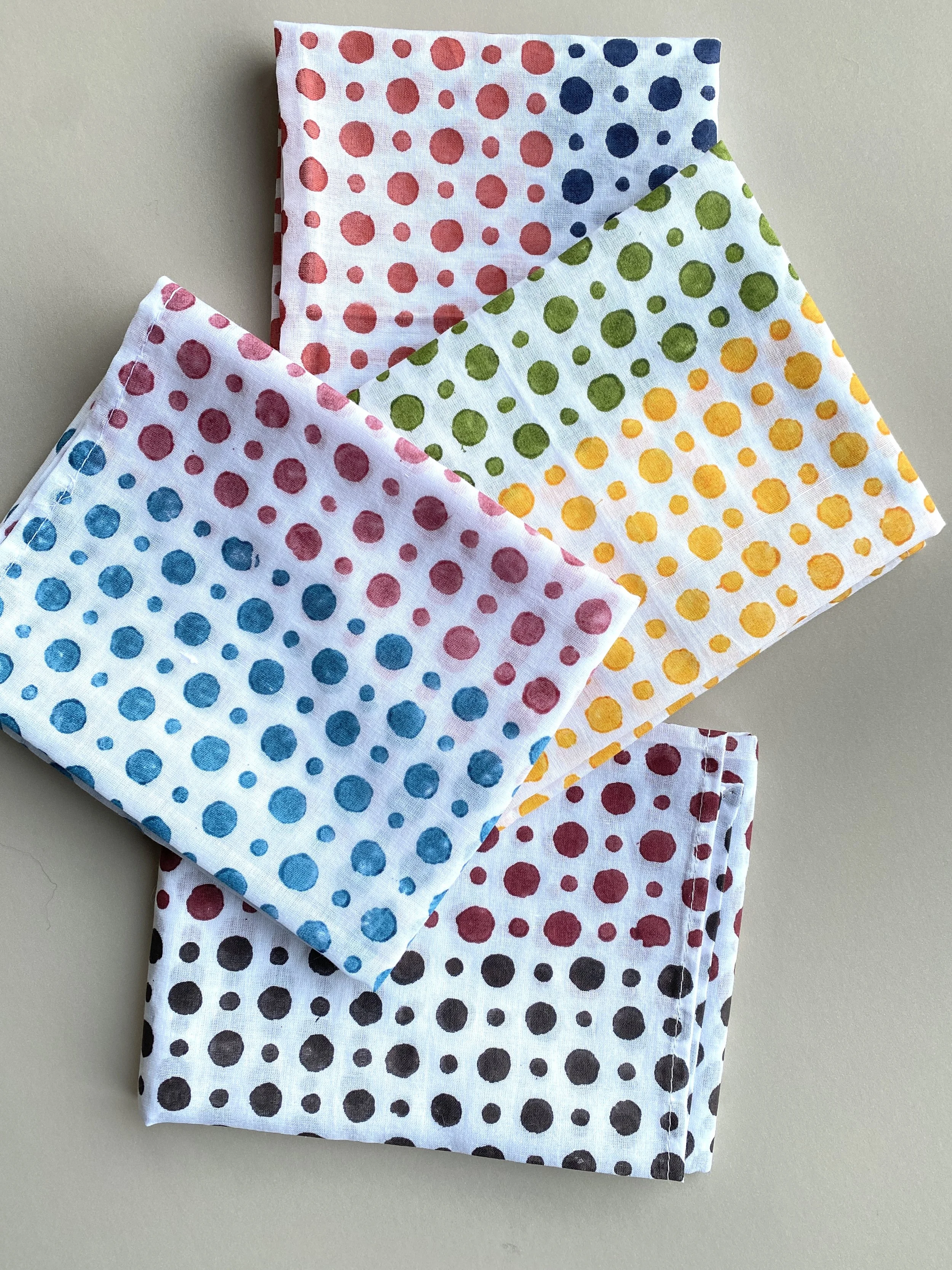Spot-The-Spot Block Print Cotton Handkerchieves