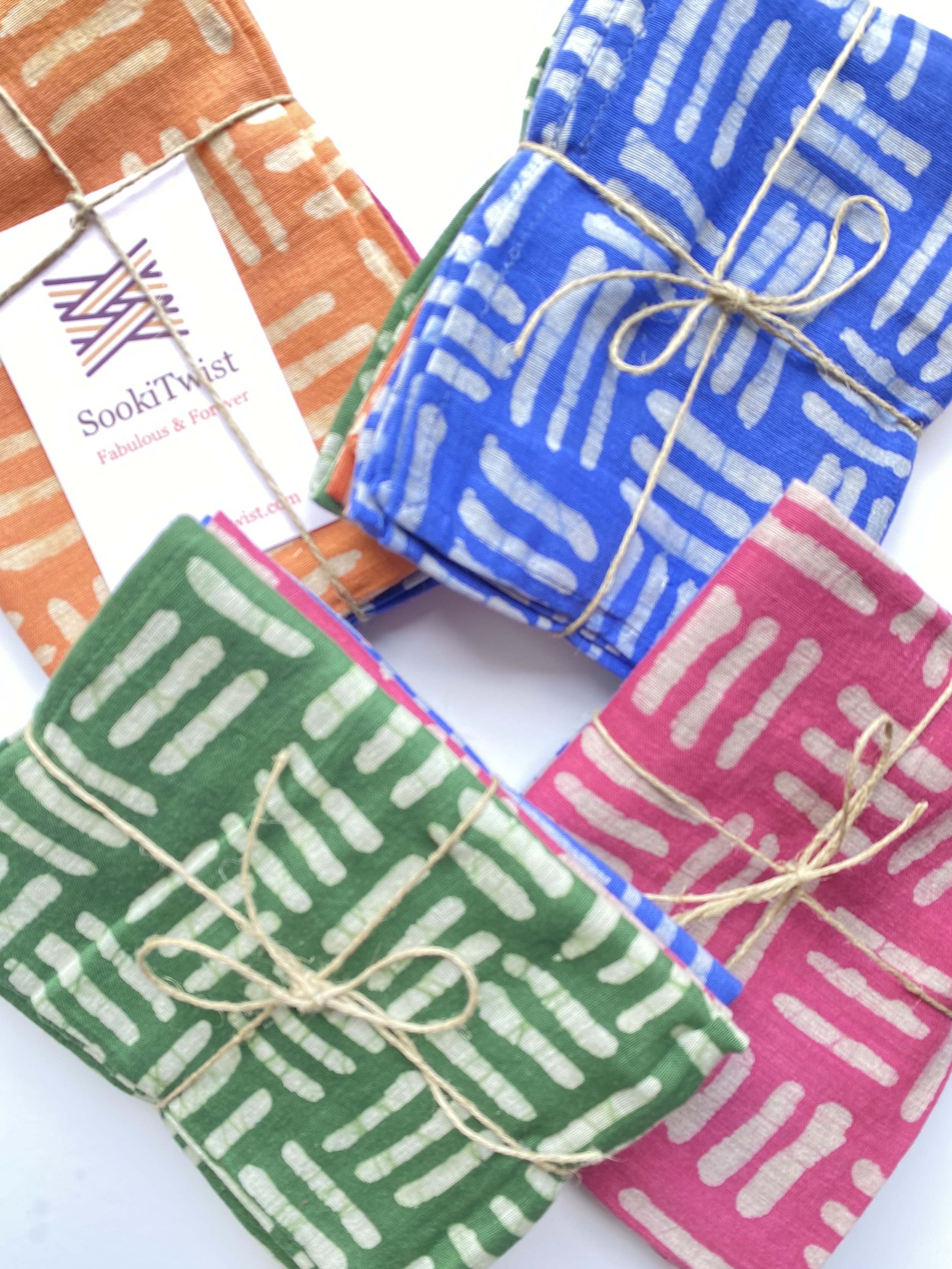 soft cotton handkerchieves handwoven blue green pink orange gift ideas for men