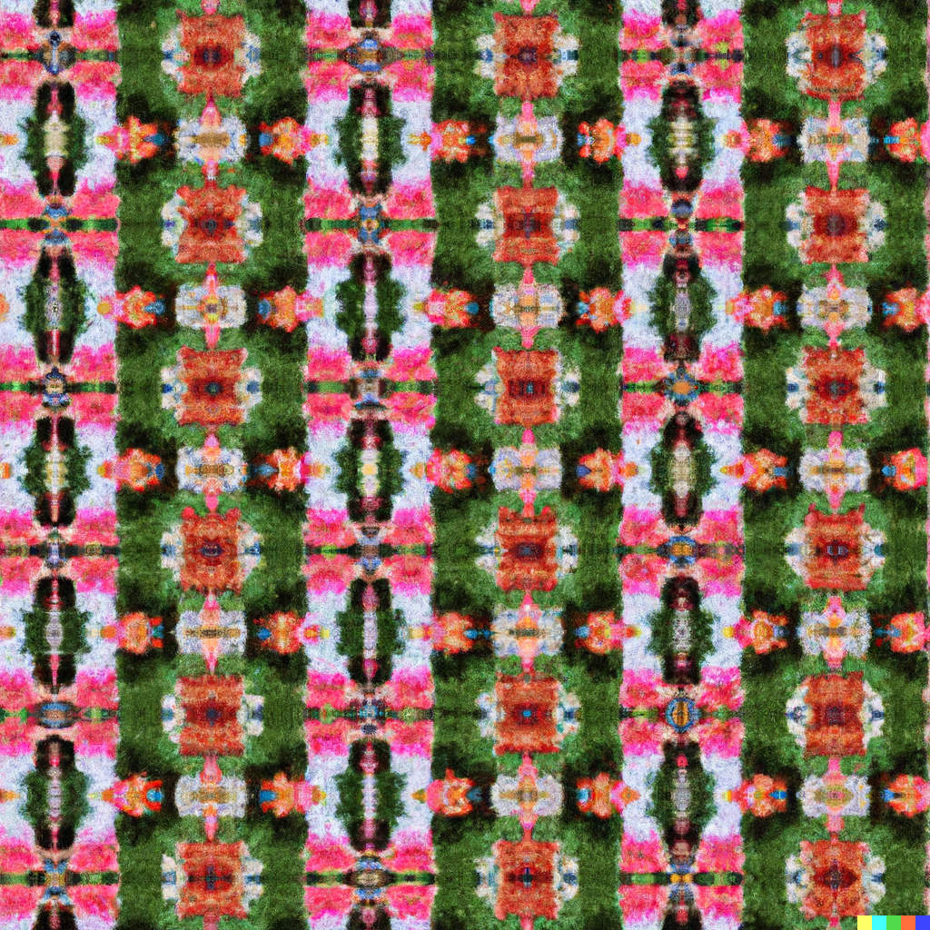 DALL·E 2023-03-09 12.42.26 - a colorful tapestry with a repeating flower pattern.png