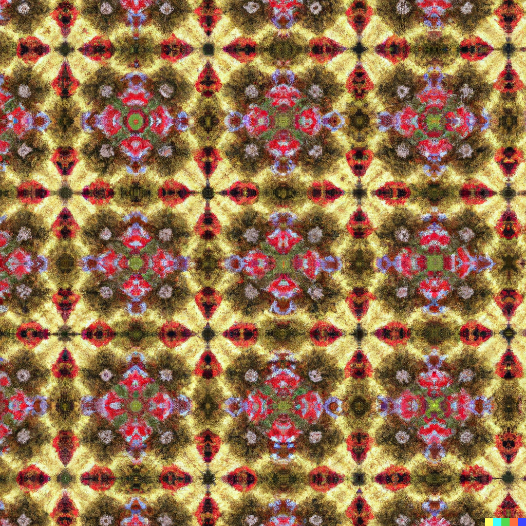 DALL·E 2023-03-09 12.42.24 - a colorful tapestry with a repeating flower pattern.png