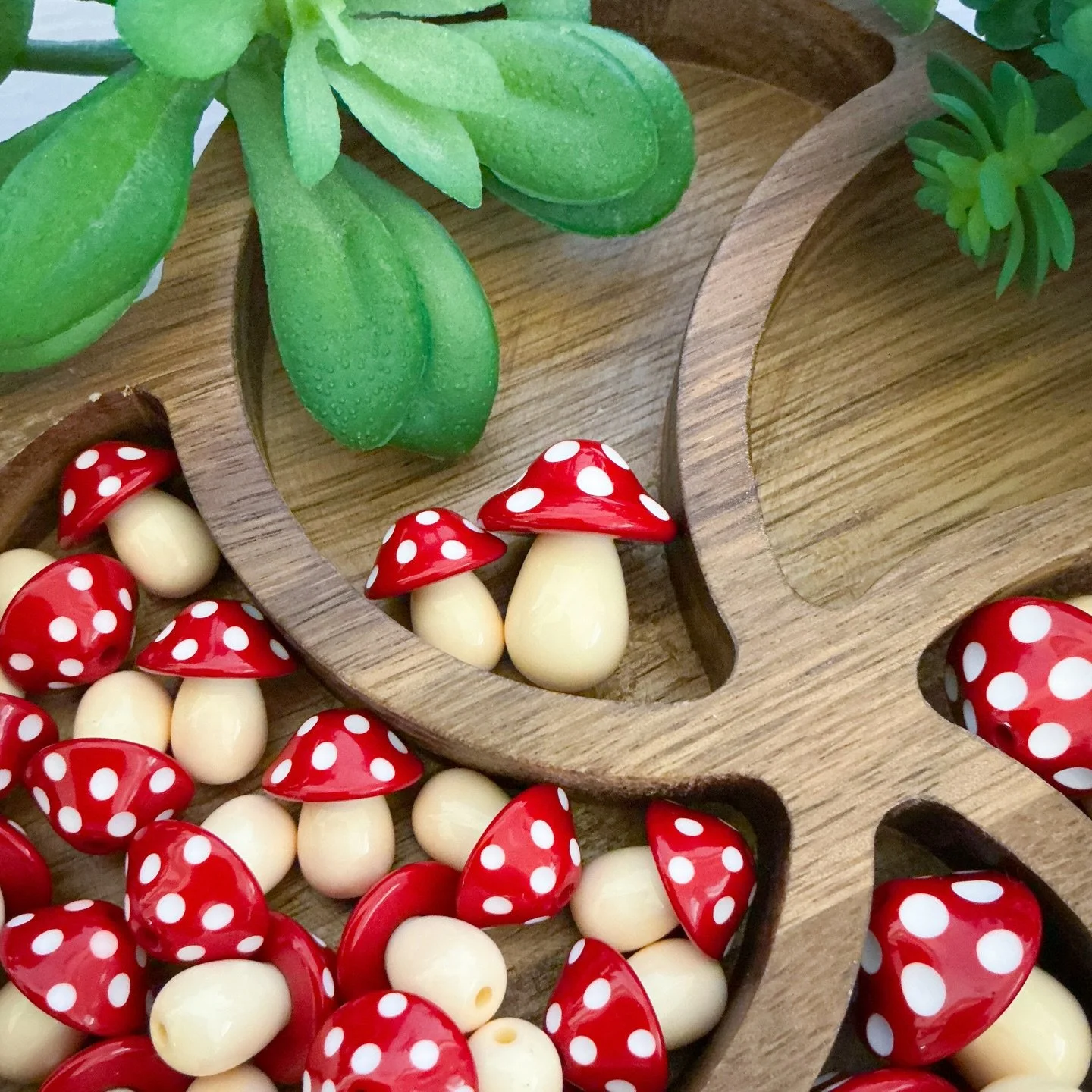 Cute Tucson find added to the shop! I forgot I had these sweet little forest mushroom beads! 🍄@colleen.marie.designs has a bracelet idea for them! 💕