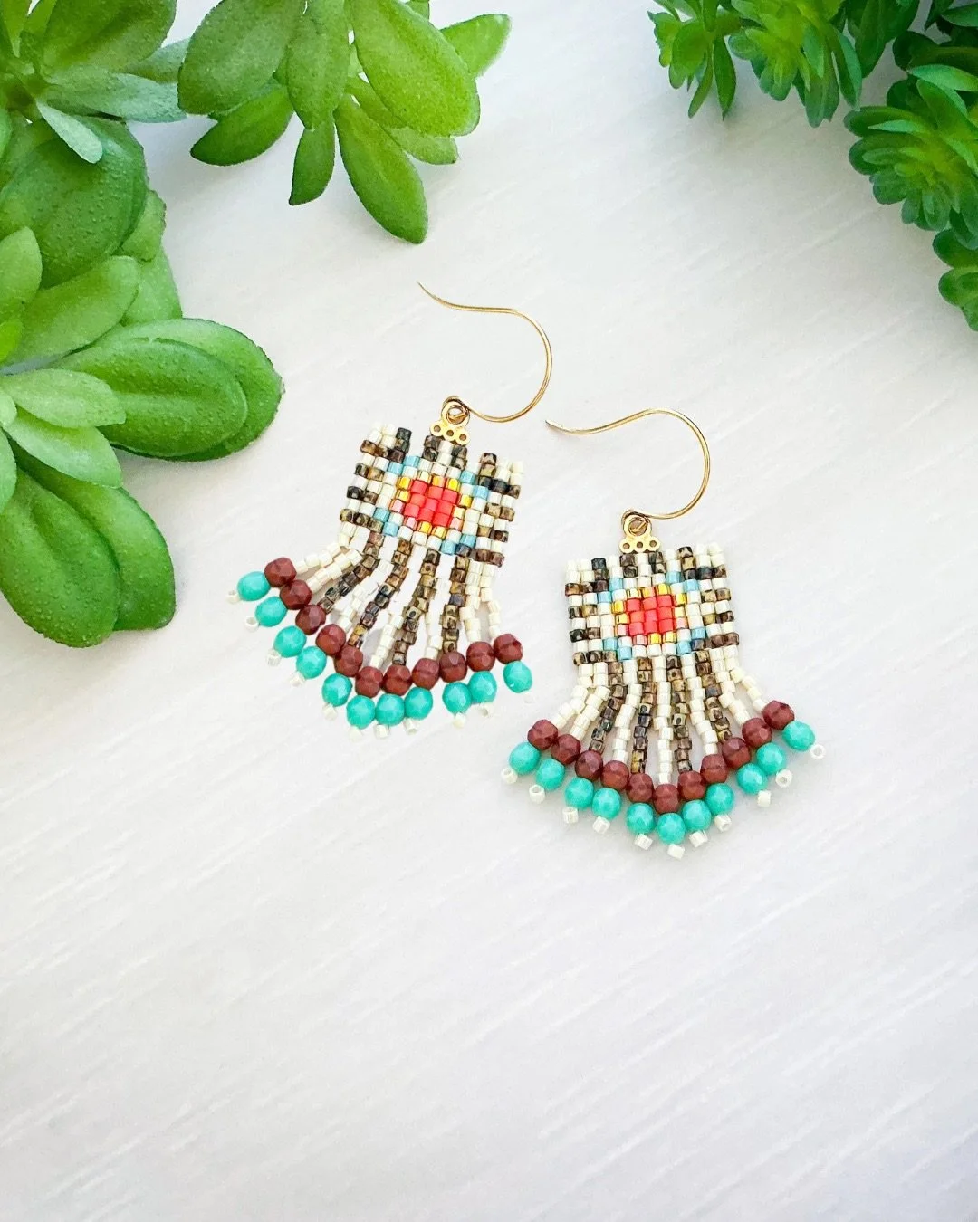 Square Stitch Fringe Earrings Patterns