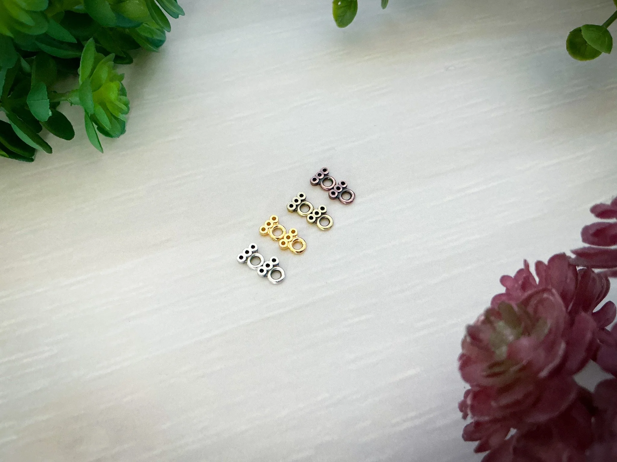 Stitch-In Connectors for Size 10/0 Delica, Made in Greece, Precious Metal Plated Zamac, Select Finish