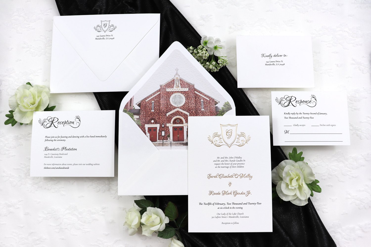 Camellia Memories Custom Wedding Invitation Suites