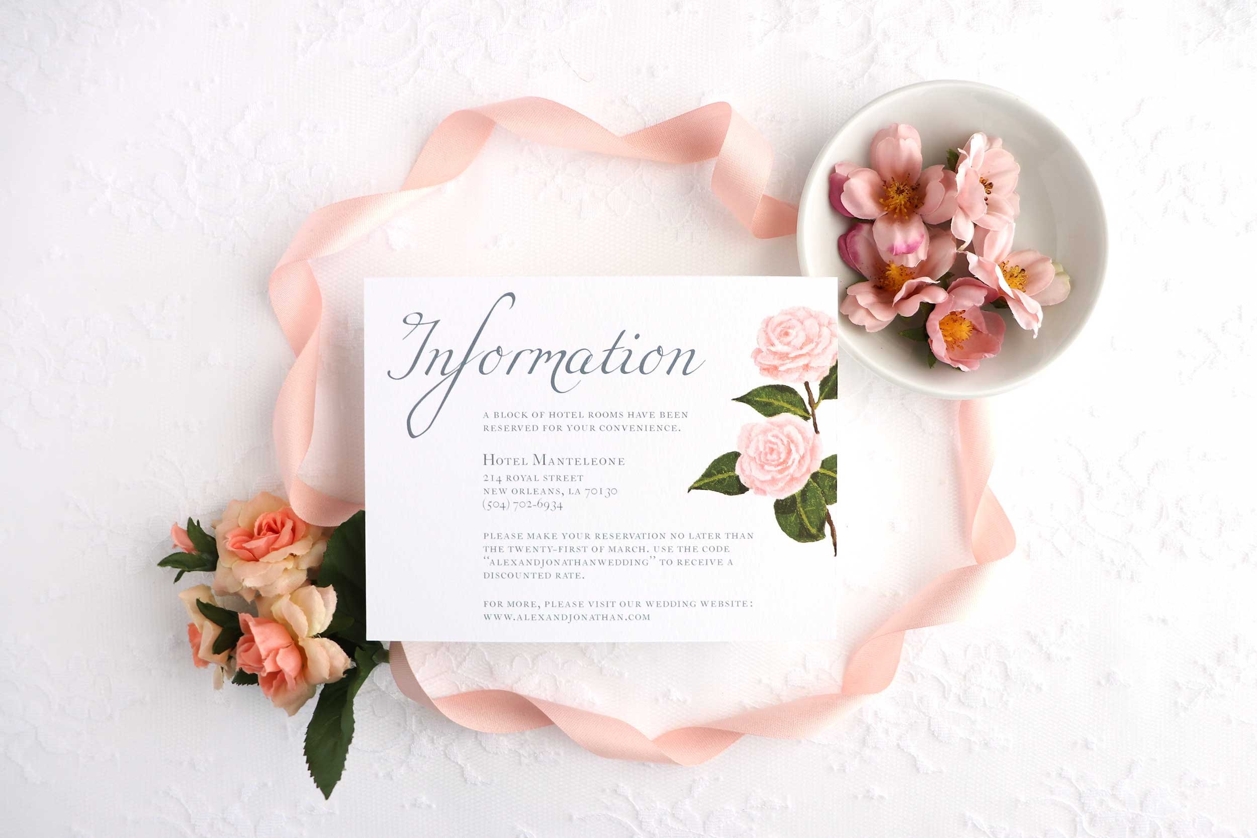 Camellia Memories_Floral Semi Custom Wedding Invitations_Camellia