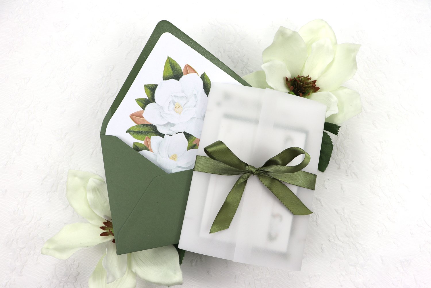 Camellia Memories_Floral Semi Custom Wedding Invitations_Magnolia