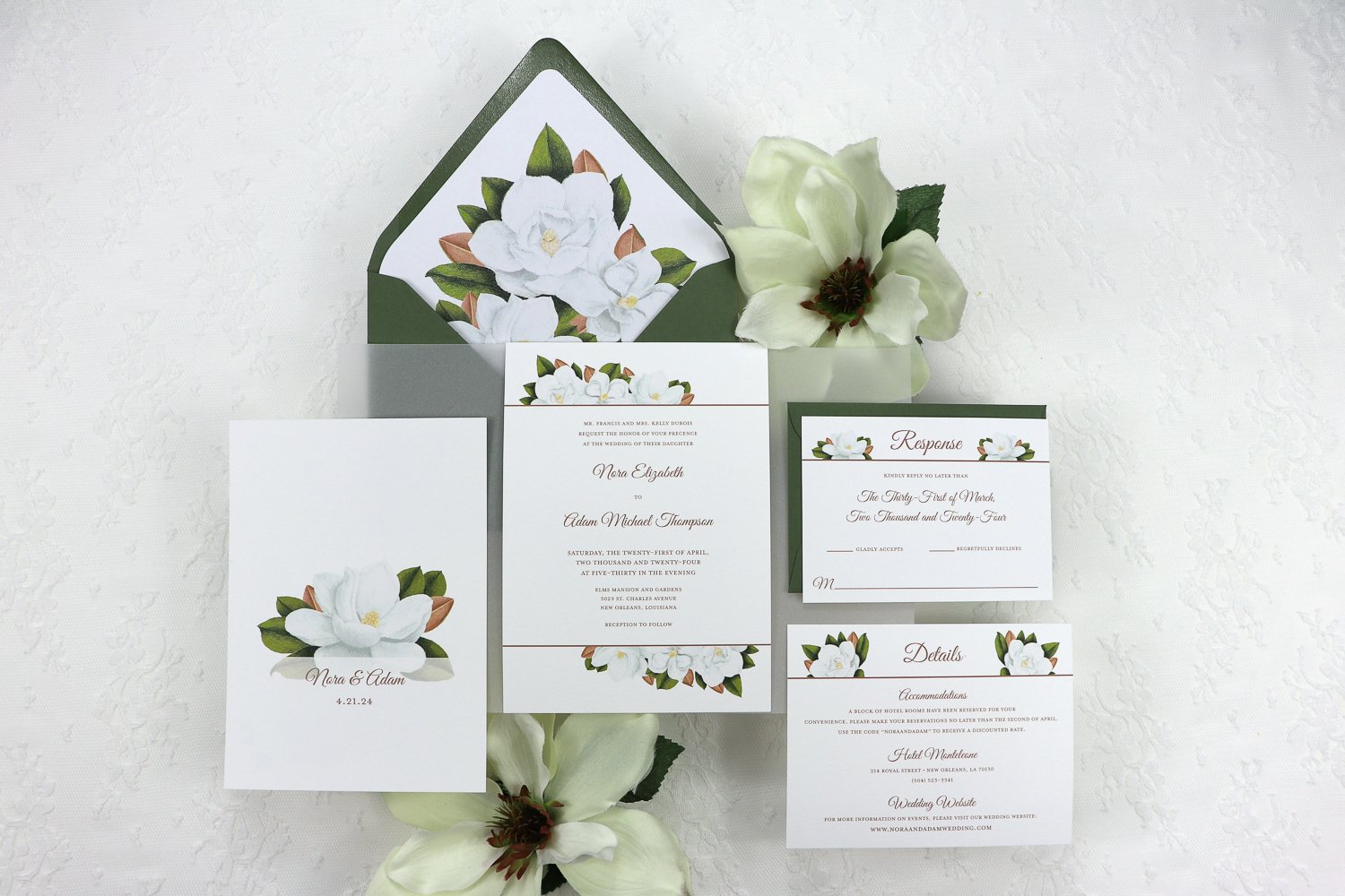 Camellia Memories_Floral Semi Custom Wedding Invitations_Magnolia