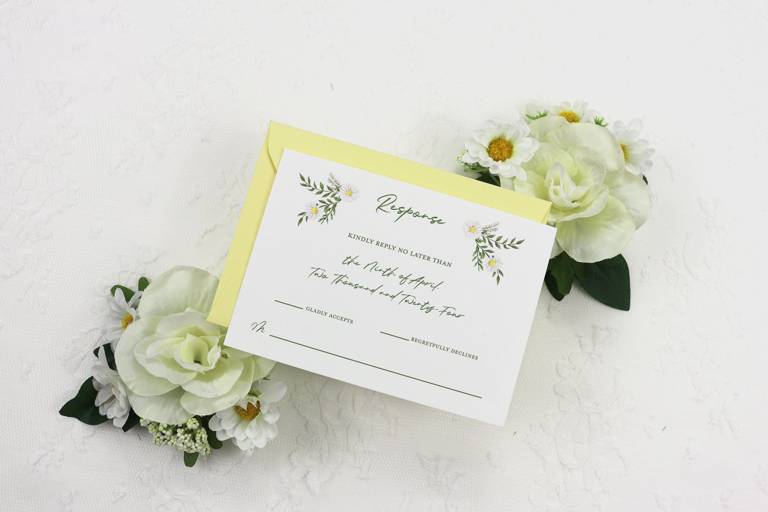 Camellia Memories_Floral Semi Custom Wedding Invitations_Daisy