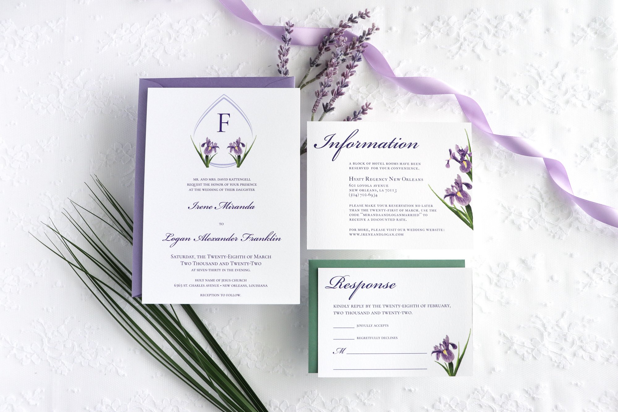 Camellia Memories_Floral Semi Custom Wedding Invitations_Iris