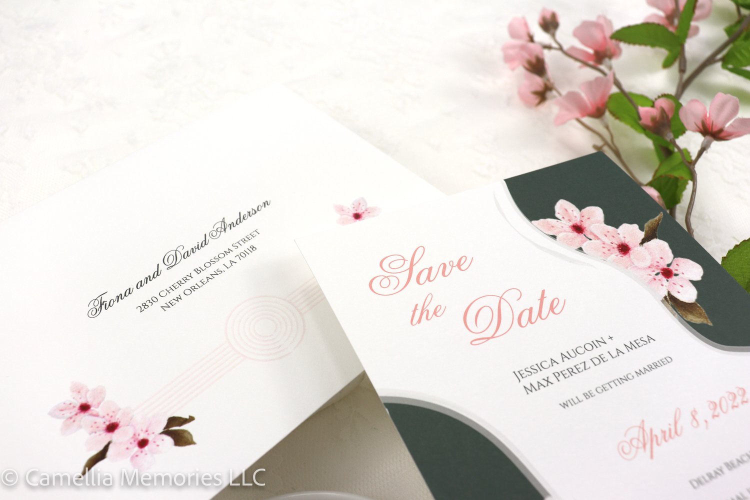 Cherry blossom save the date