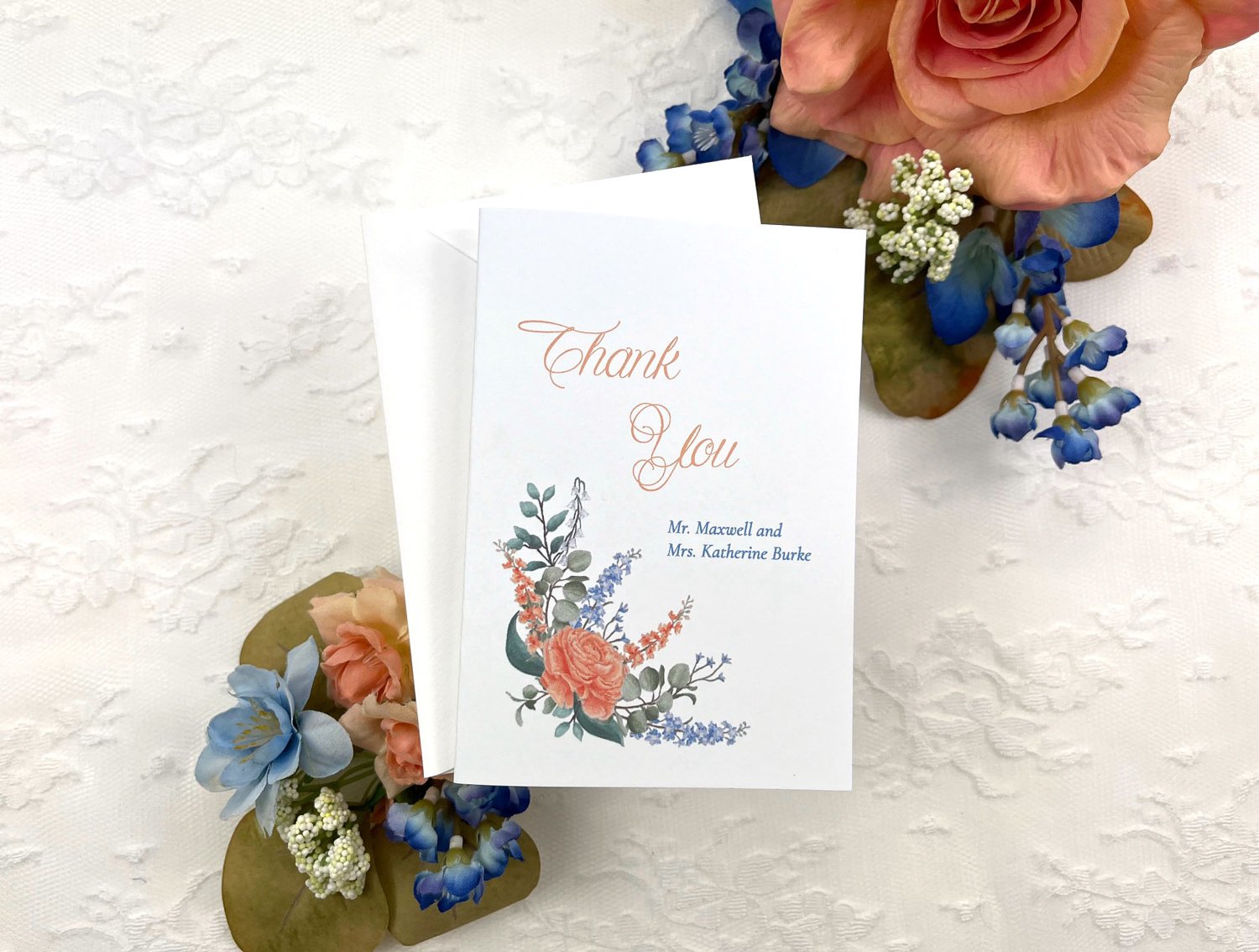Camellia Memories_Floral Semi Custom Wedding Invitations_Peach_Blue_Wildflowers