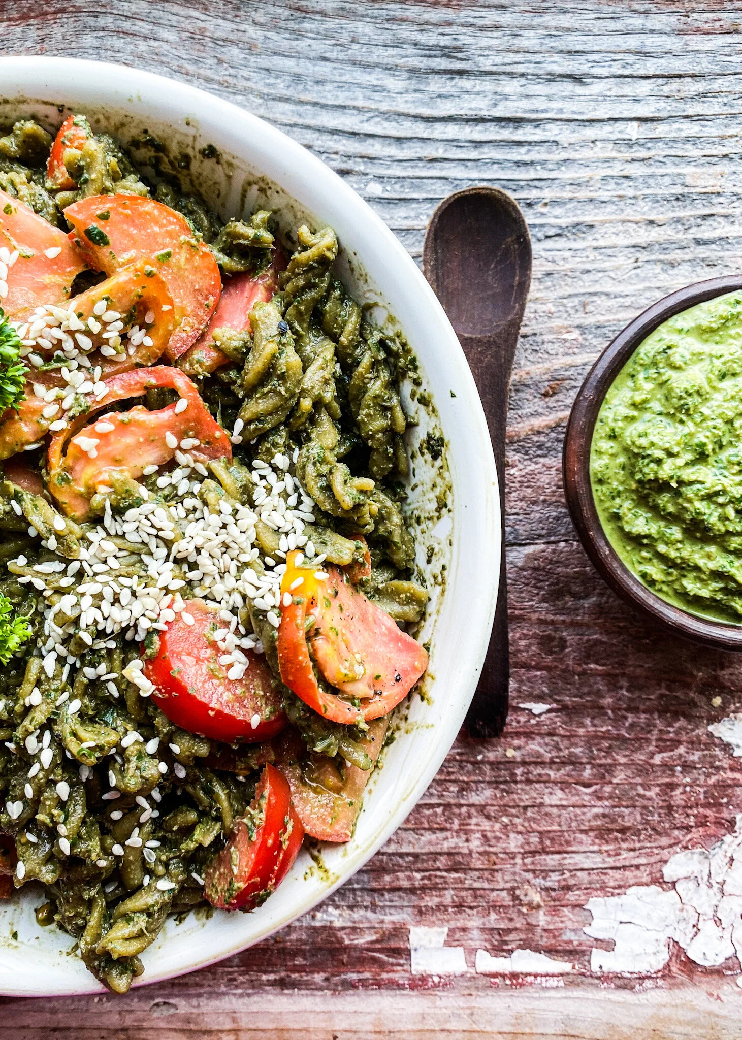 High Protein Pesto Pasta (Vegan Recipe) — VeggiElation
