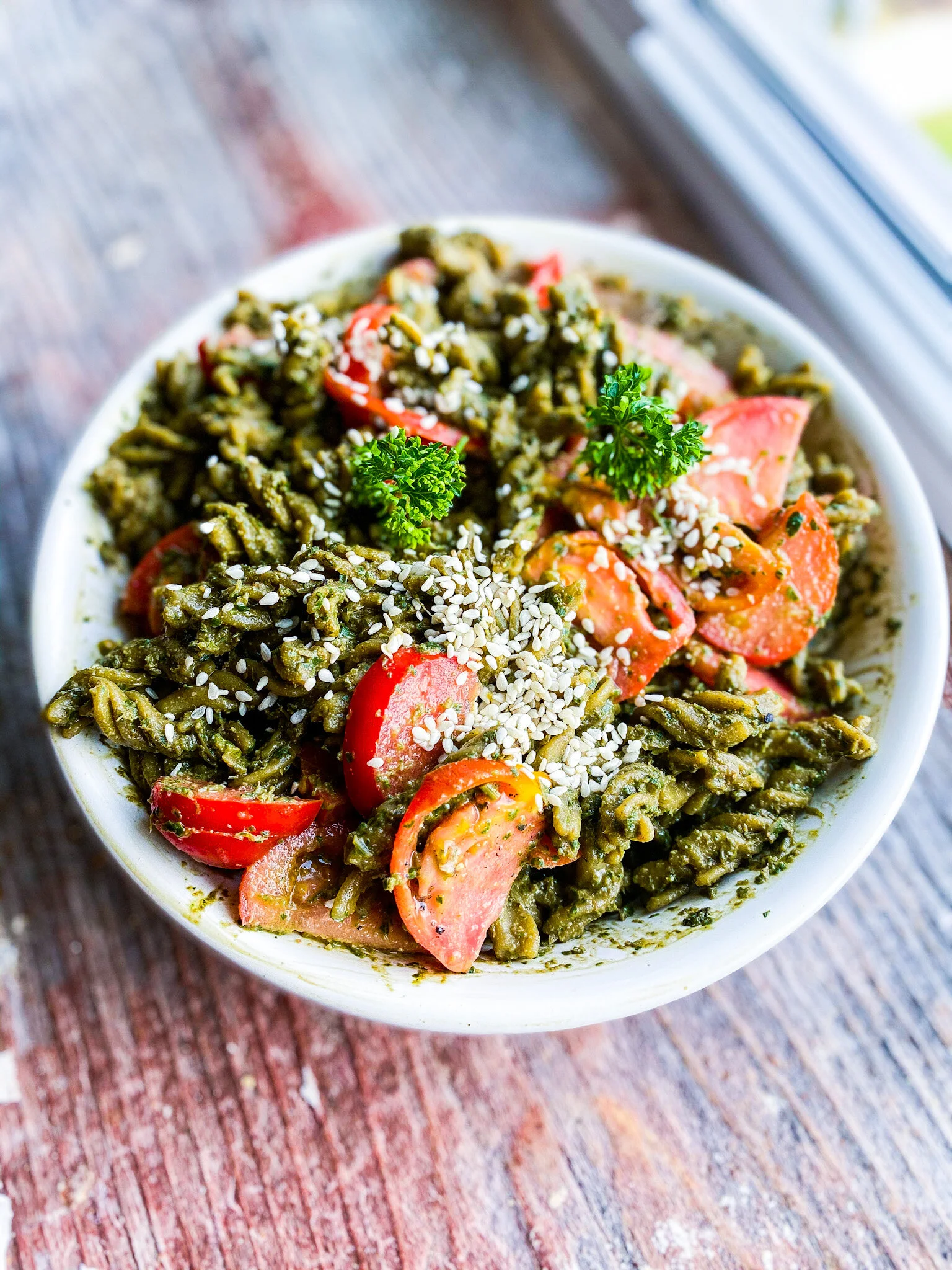 High Protein Pesto Pasta (Vegan Recipe) — VeggiElation