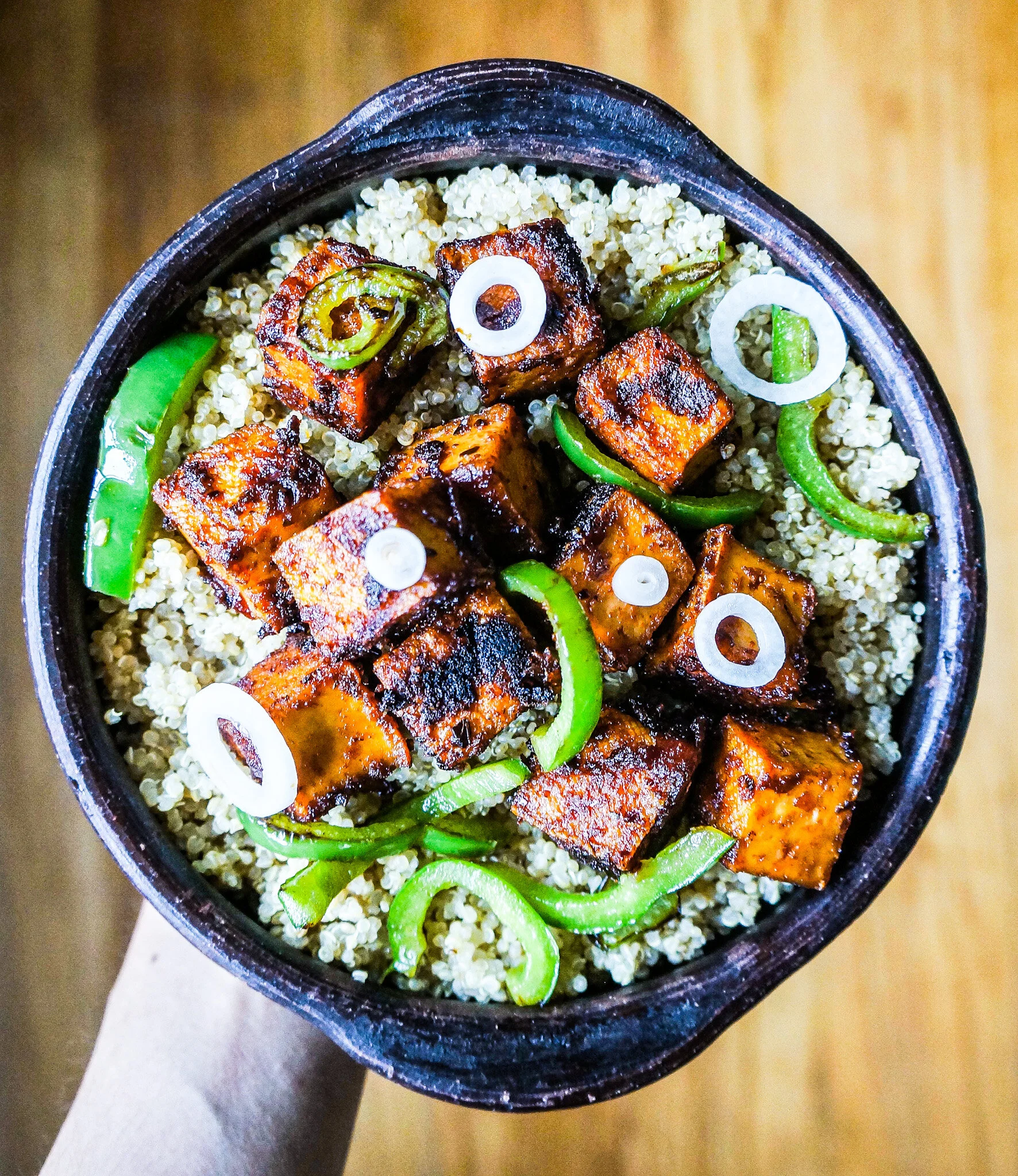 Sweet and Spicy Tofu with Quinoa