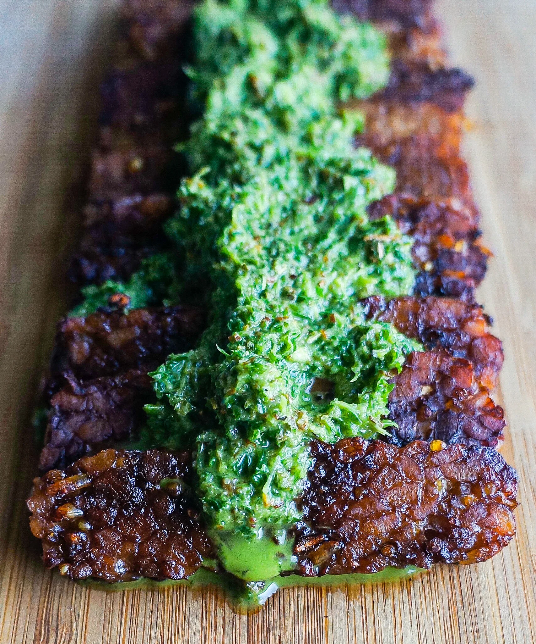 Tempeh Bacon with Chimichurri