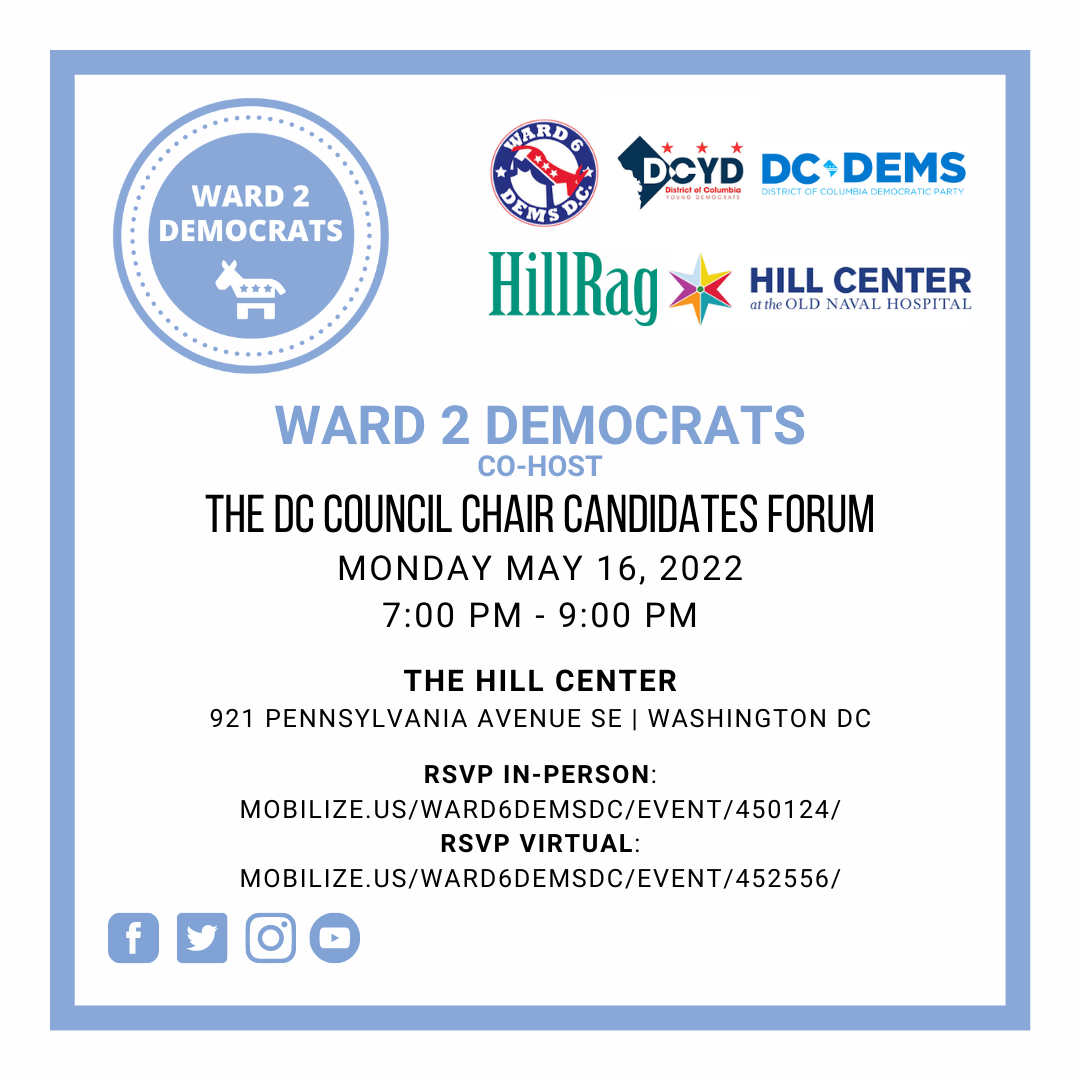 Ward 2 Democrats to Co-Host Council Chair Forum