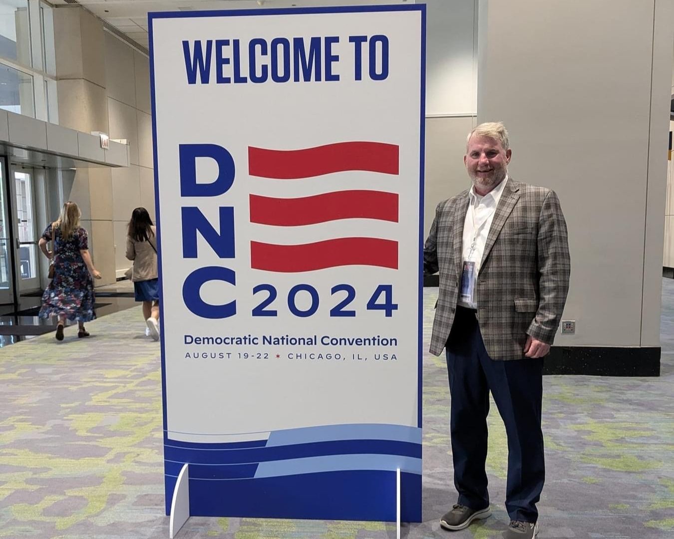Ward 2 Committeeman John Fanning at the 2024 Democratic National Convention