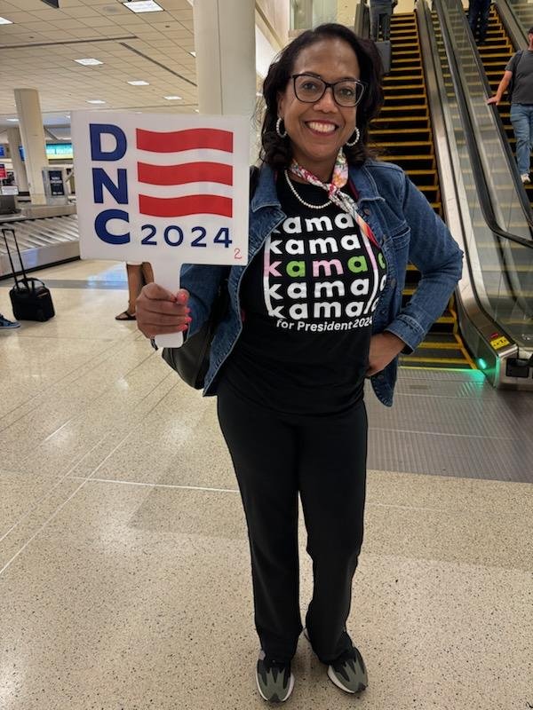 Ward 2 Democrats Vice Chair Monica Roaché, Ph.D. at the 2024 Democratic National Convention