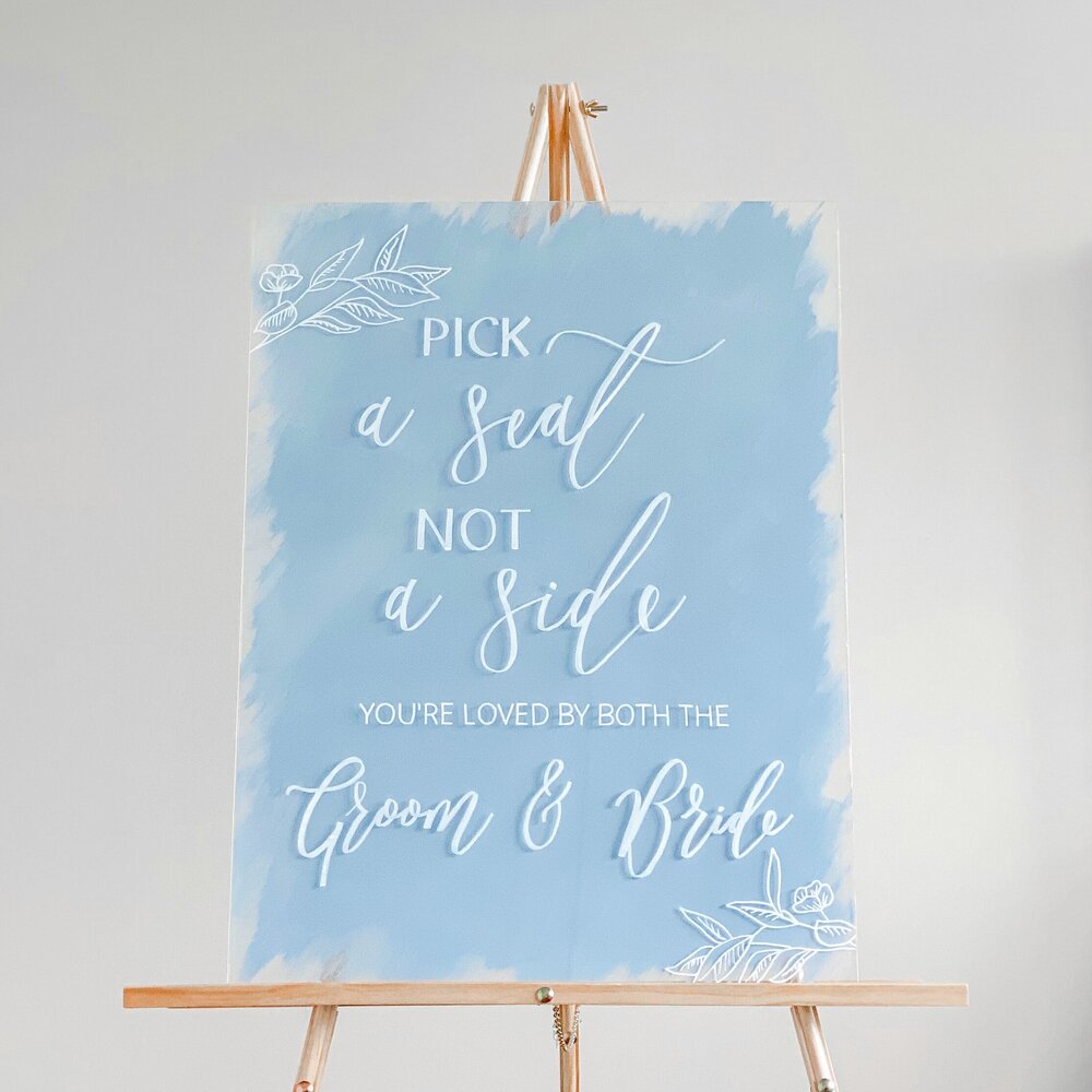 Choose a Seat Not a Side Wedding Decal Sign 