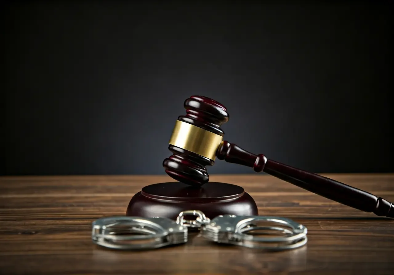 Court gavel and handcuffs symbolizing quick release and bail bond FAQs and legal process