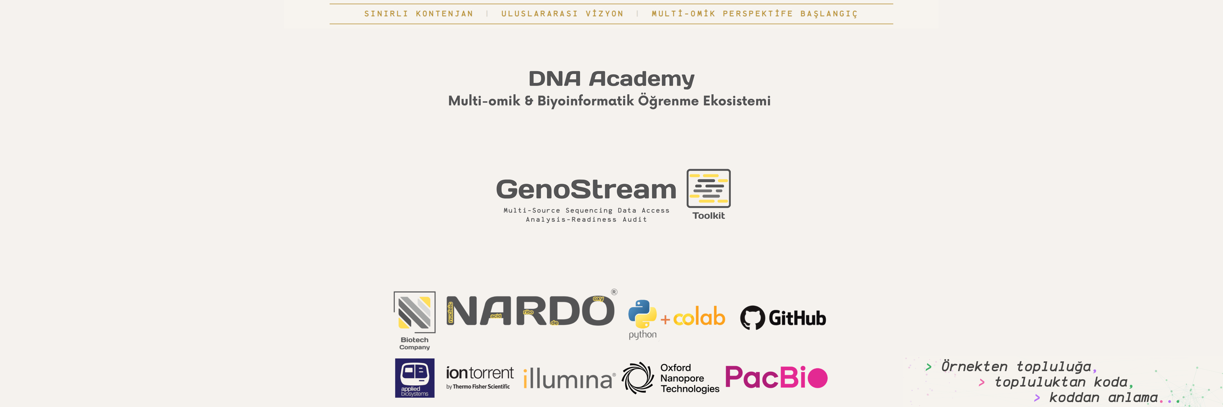 DNA Academy Multi-omik ve Biyoinformatik Öğrenme Ekosistemi