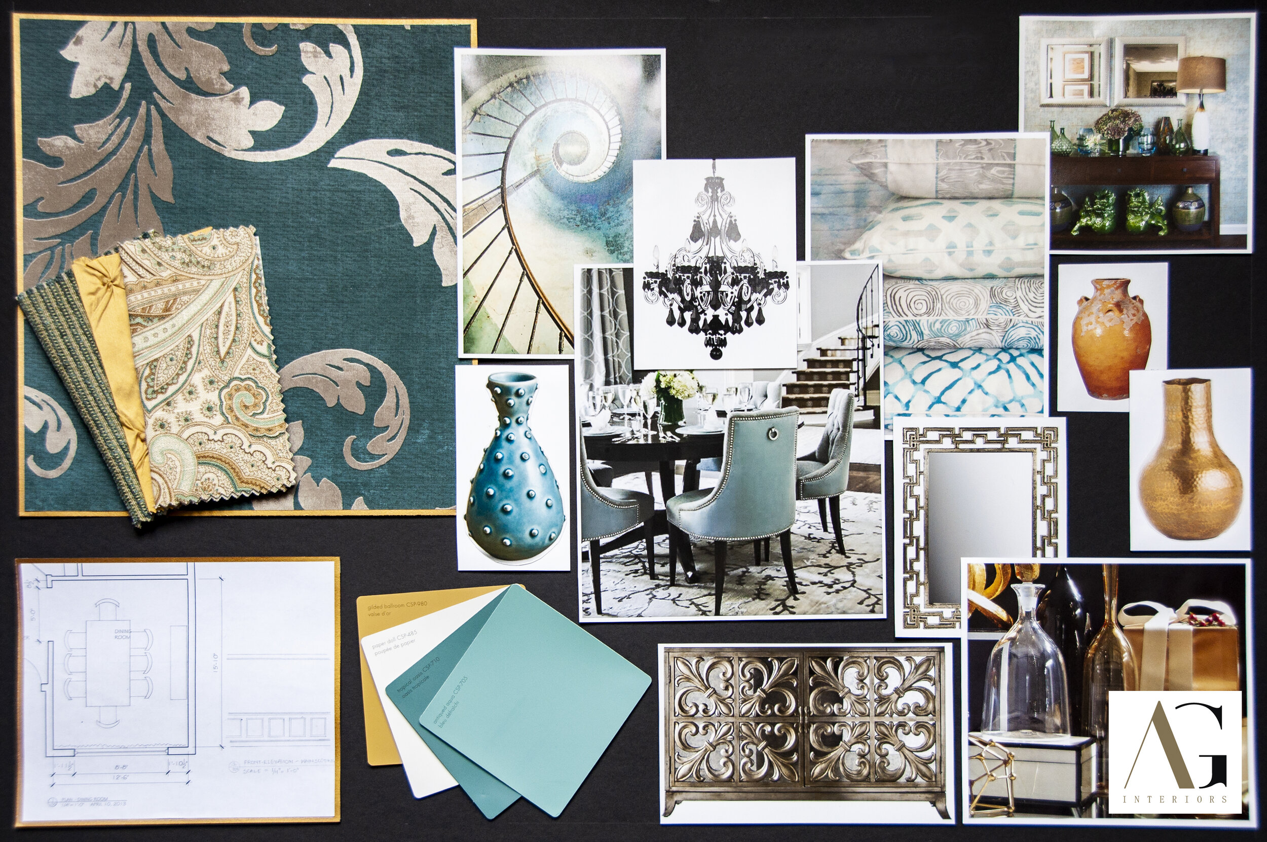 Sophisticated dining-moodboard