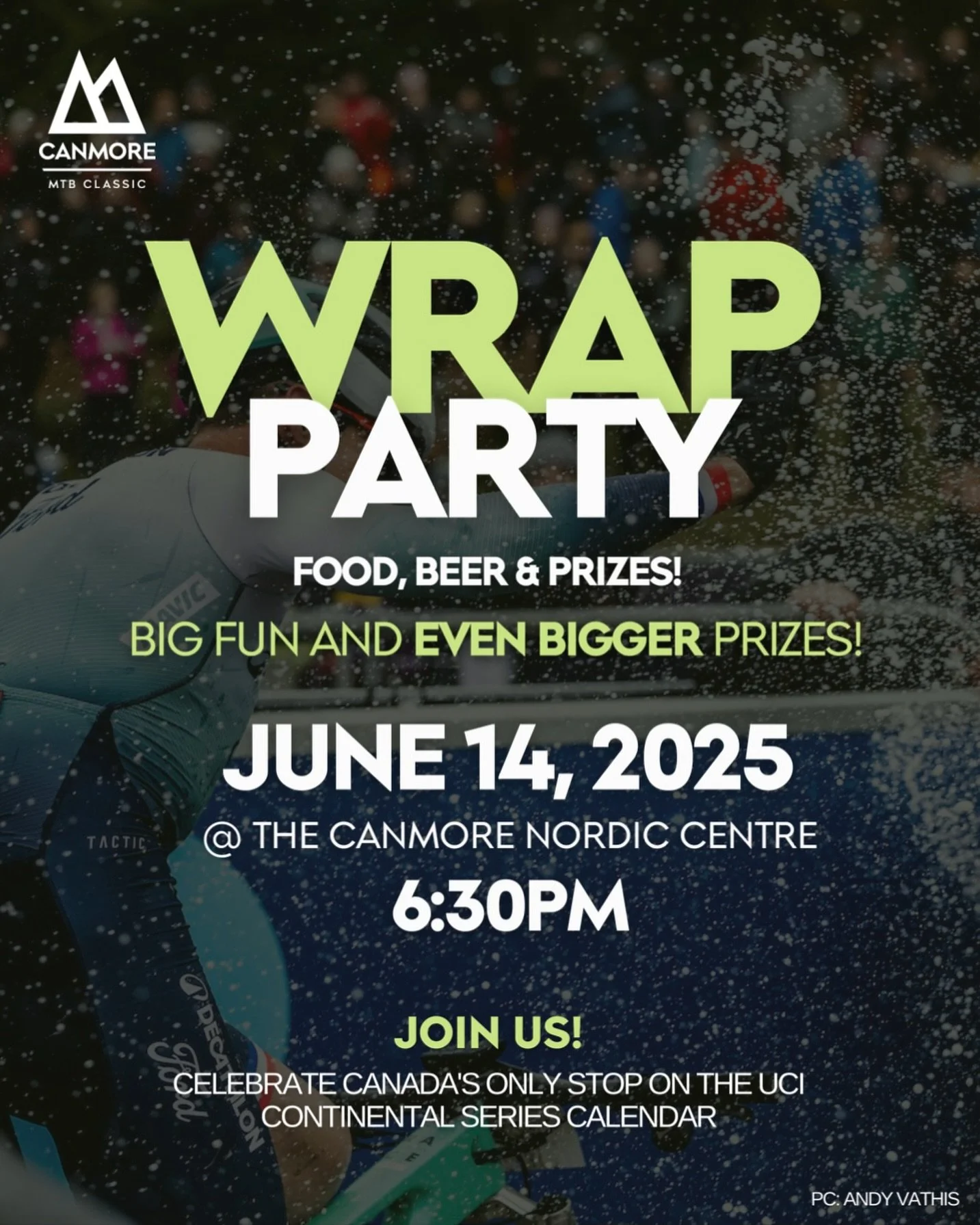 WRAP PARTY &ndash; YOU&rsquo;RE INVITED! 🎉🍻🚴&zwj;♂️

Join us for the ultimate post-race celebration at the Canmore MTB Classic Wrap Party!

📍 June 14 | 6:30PM
 FOOD |  BEER | PRIZING
👉Every attendee is automatically entered into our exclusive ra