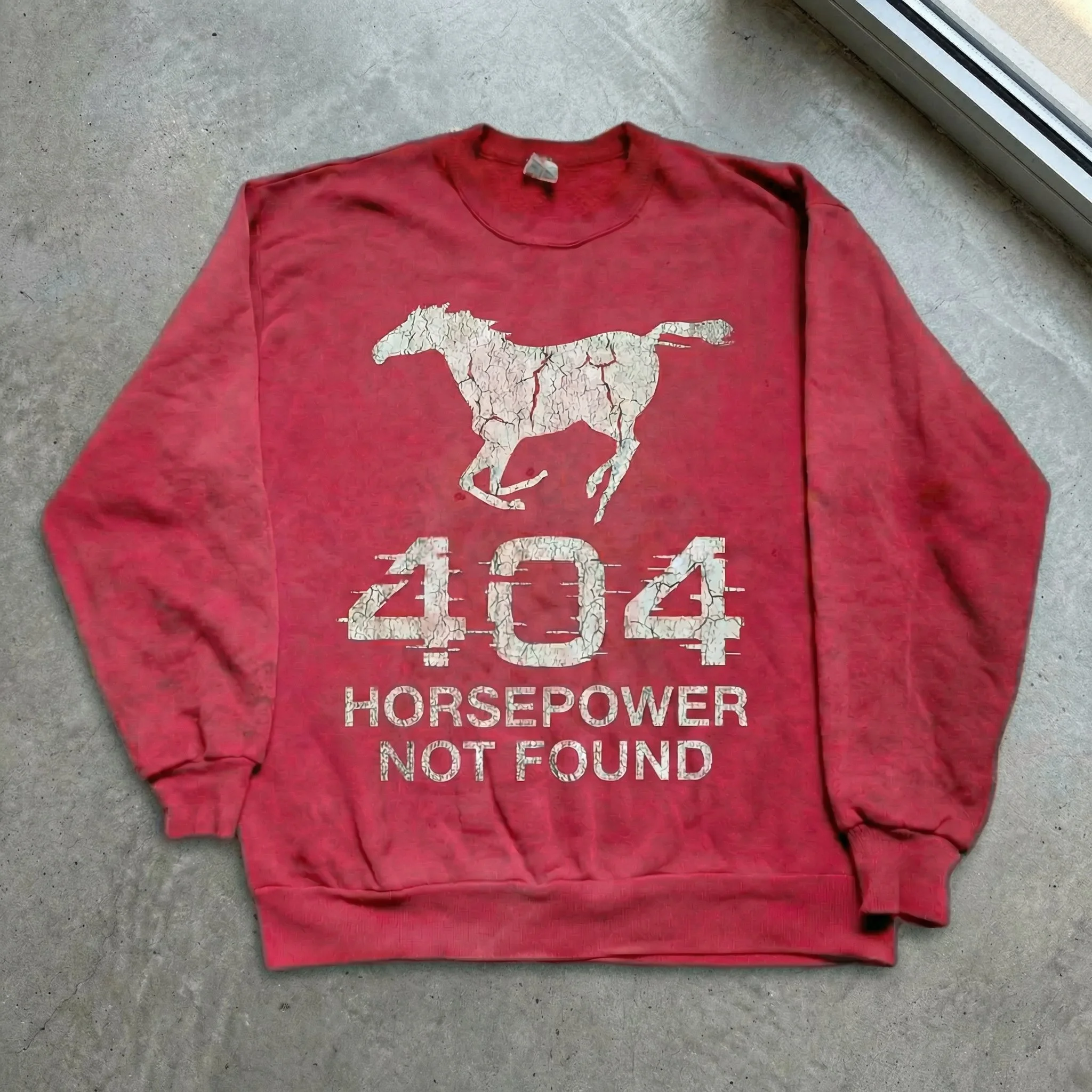 404 Horsepower Not Found (Red) Sweater