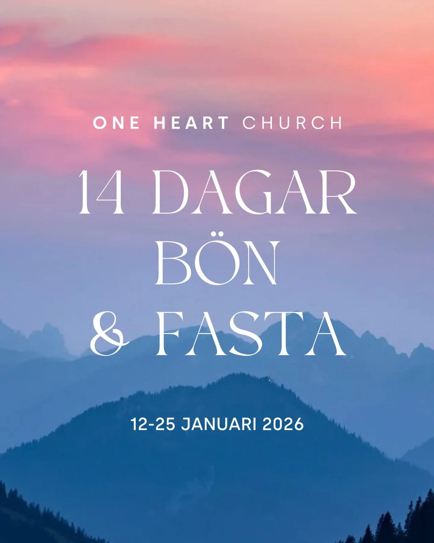 🙏 B&Ouml;N &amp; FASTA | 12&ndash;25 JAN
N&auml;r vi kliver in i 2026 vill vi b&ouml;rja &aring;ret med att s&ouml;ka Guds ansikte tillsammans. 14 dagar av b&ouml;n, fasta och f&ouml;rv&auml;ntan p&aring; vad Gud vill g&ouml;ra i oss, genom oss och 