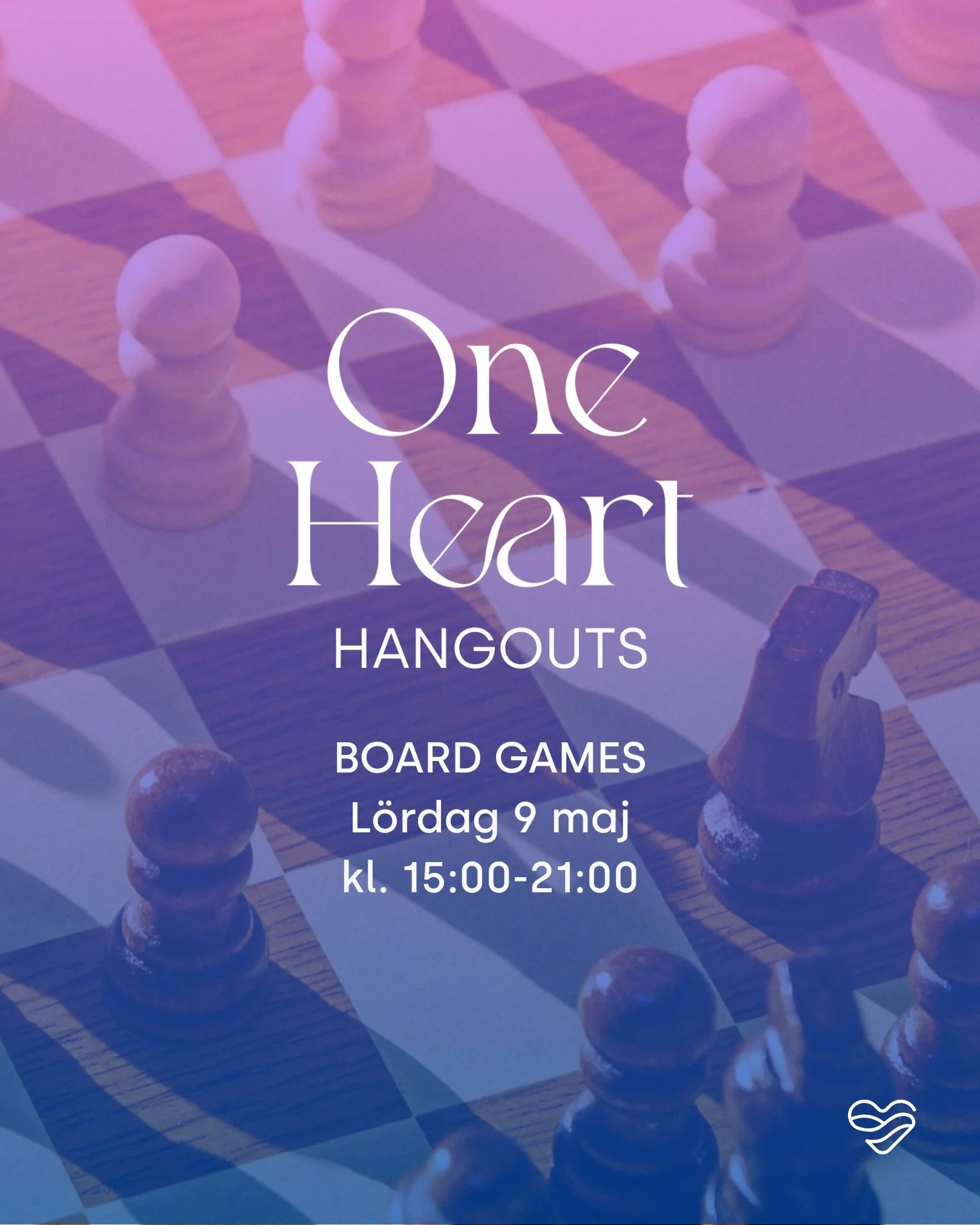 🎲 ONE HEART HANGOUTS &ndash; Board Games
Du har v&auml;l inte missat l&ouml;rdagens gemenskapskv&auml;ll? Br&auml;dspel, skratt och sk&ouml;n gemenskap 🙌
 Ta med ditt b&auml;sta pokerface - och g&auml;rna ditt favoritspel!
Vi fixar snacks 🍿 Ta med