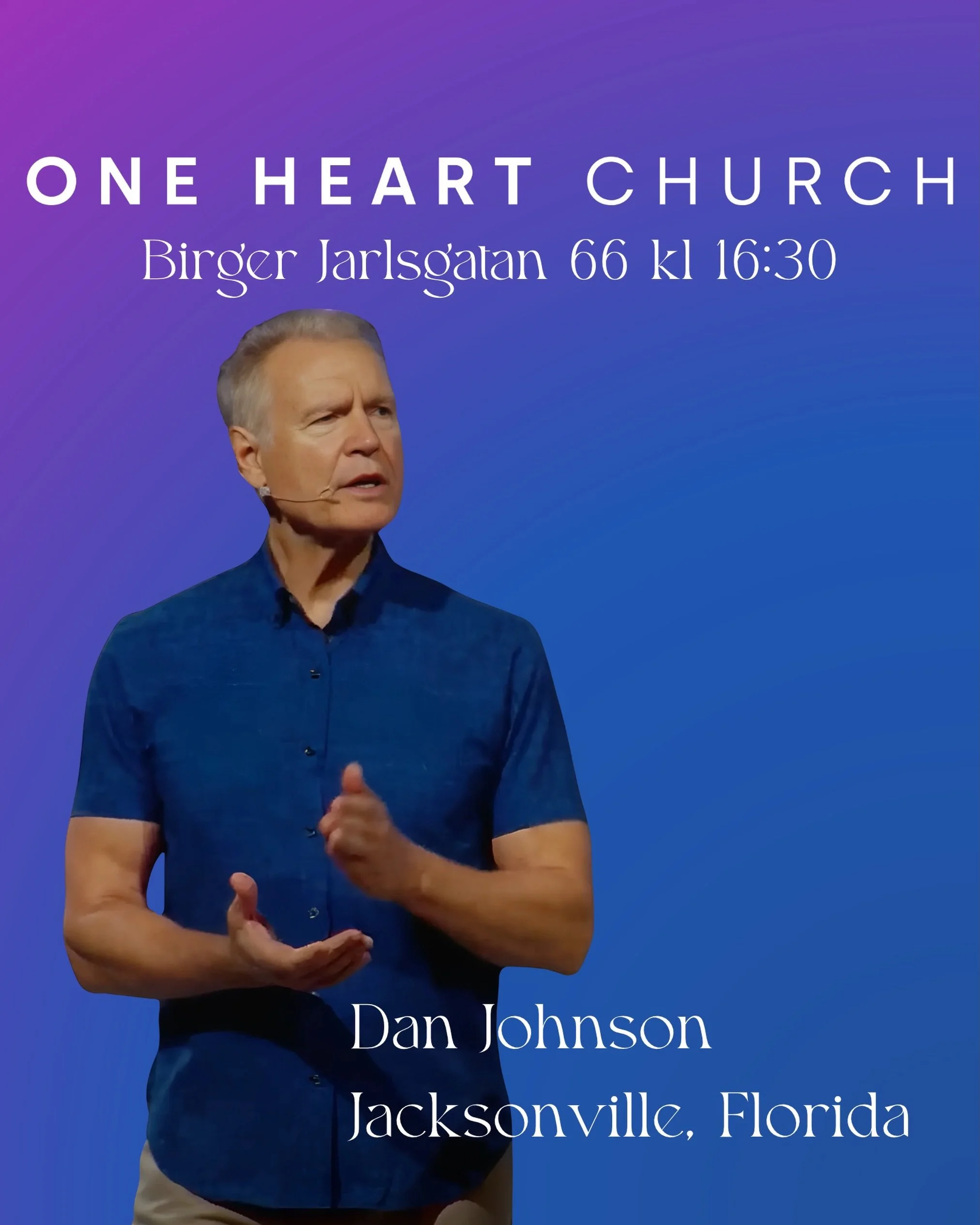 ❤️&zwj;🔥 P&Aring; S&Ouml;NDAG SES VI!
Vi &auml;r s&aring; glada att f&aring; v&auml;lkomna Dan Johnson fr&aring;n Florida tillbaka till One Heart Church!
Dan har varit hos oss flera g&aring;nger tidigare, och vi ser verkligen fram emot att f&aring; 