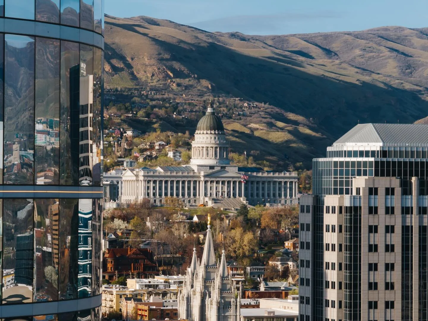 Who knew you could get approval to drone downtown SLC🏙️ Great shoot with Holiday Inn Express Downtown