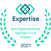 Expertise.com badge for best digital marketing agency in LA