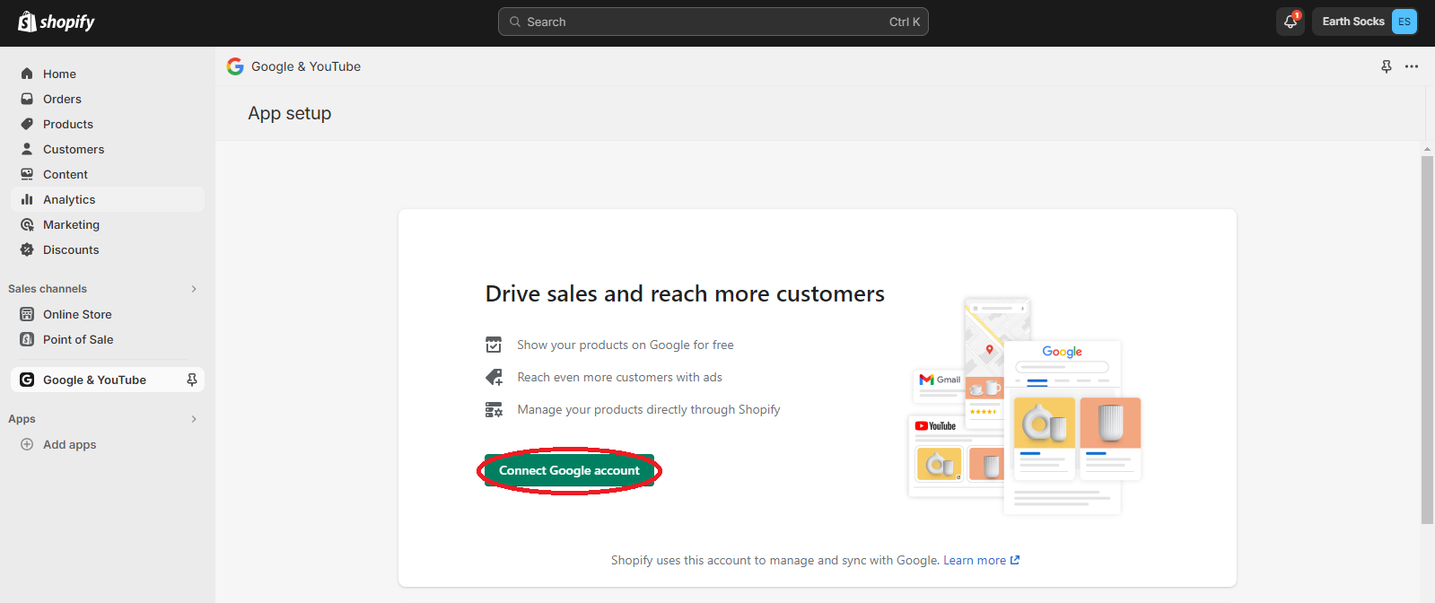 Connect Google account