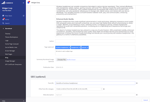 Blogging on BigCommerce Vs Shopify