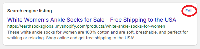 Search engine listing preview