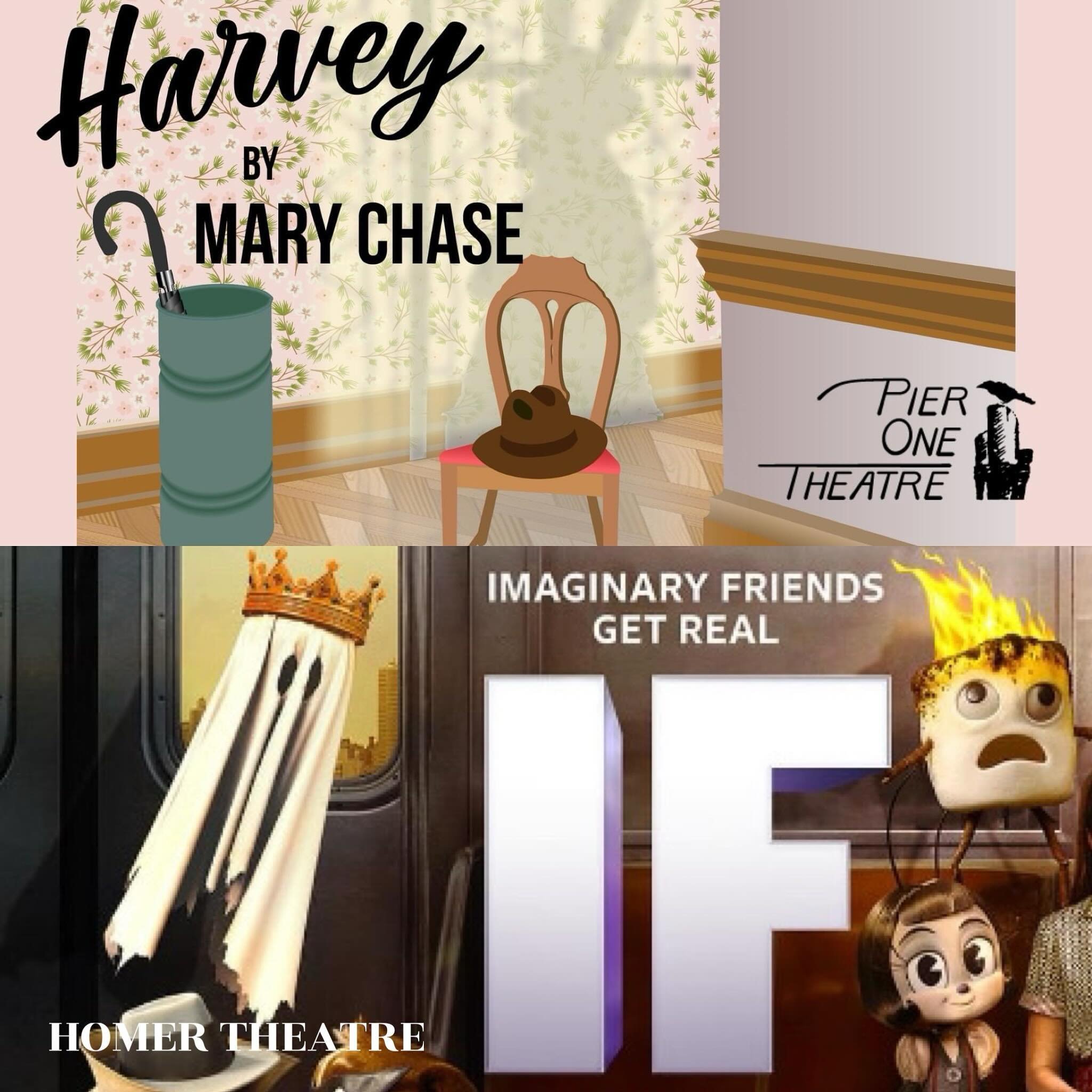 This weekend, take your imaginary friend to see a show! You can catch our production of Mary Chase&rsquo;s HARVEY at Pier One Theatre on the Spit AND you can see IF playing at the Homer Theatre @homertheatre ! 

Do you have an imaginary friend? Tell 