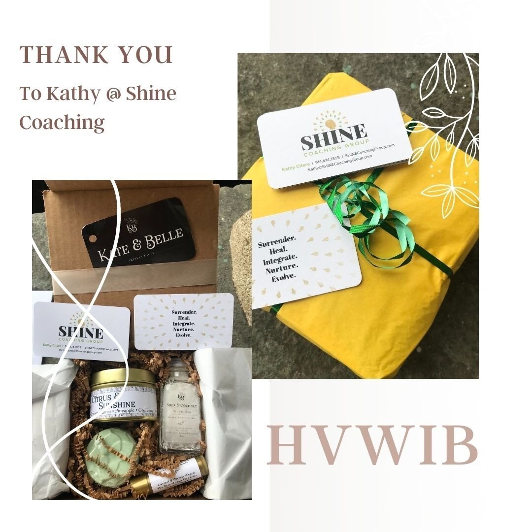 I joined the Hudson Valley Women in Business (HVWIB) earlier this year.  We've been meeting online once a month.  I've met so many inspiring women business owners.  In our last meeting I won a home spa pampering gift from @shine_coachkathy.  Check ou