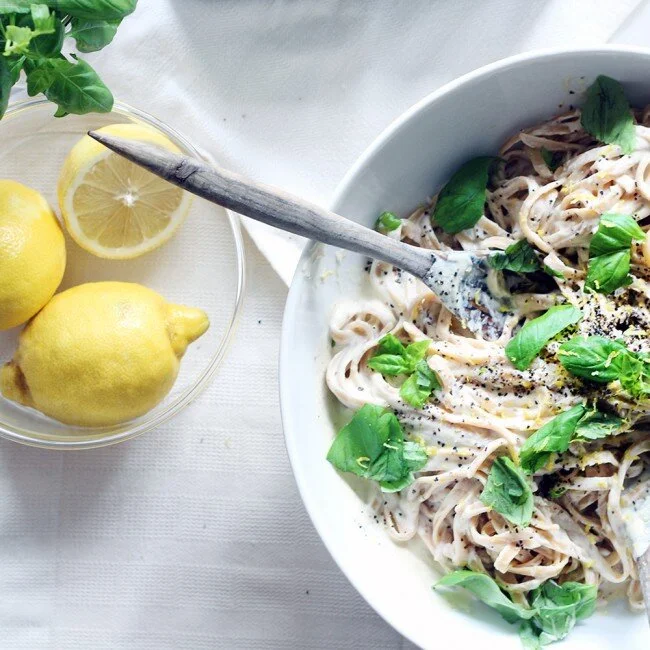 VEGAN INSPO : kathy patalsky | lemon-pepper fettuccine alfredo