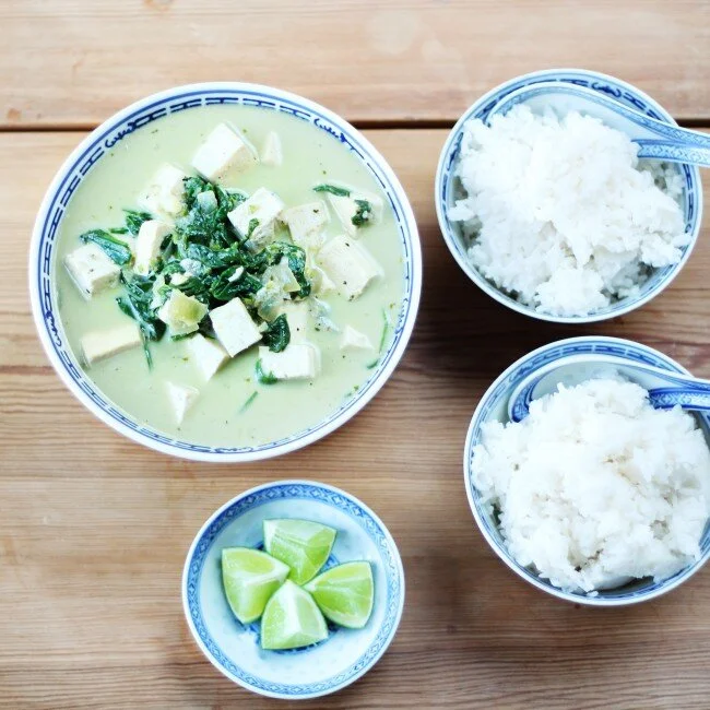 RECIPE : spinach & tofu green curry
