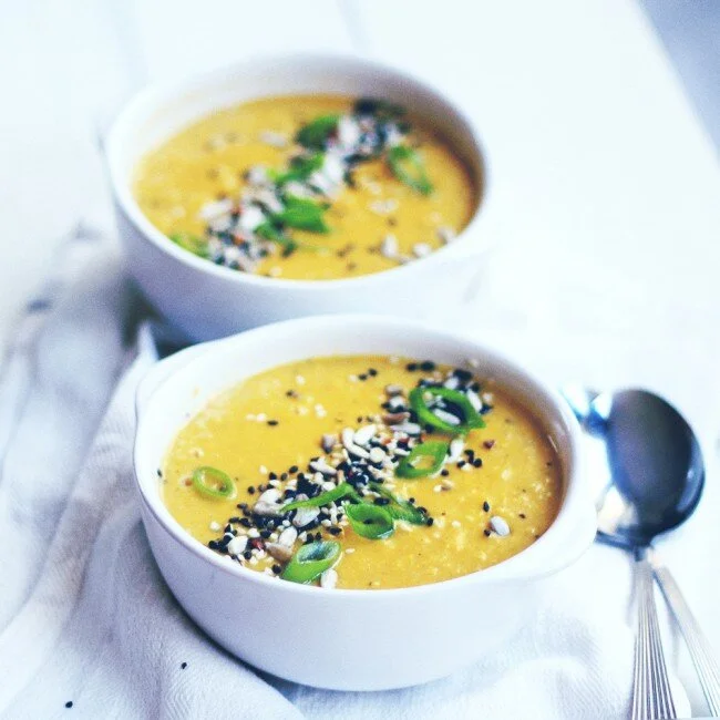 RECIPE : roasted corn & sweet potato soup | det gröna skafferiet recipe swap