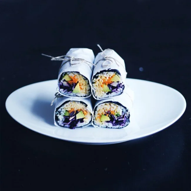 RECIPE : sushi burritos | cheap lazy vegan recipe swap