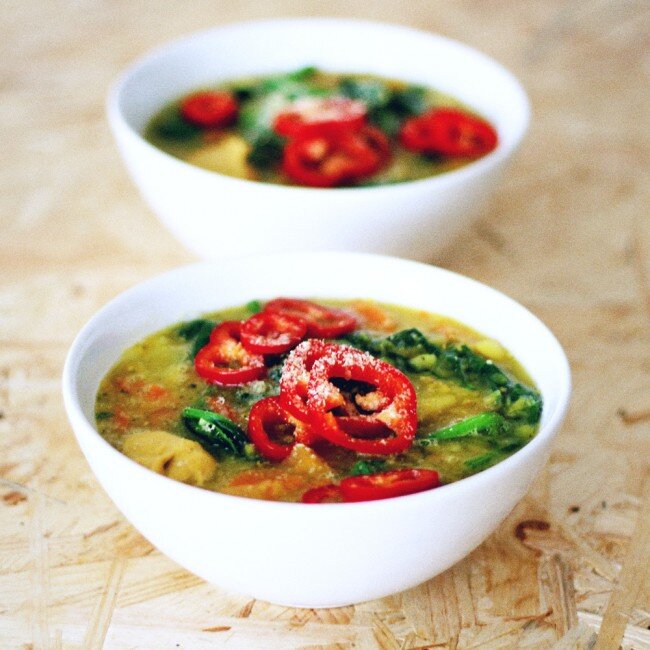 RECIPE : lentil & potato comfort soup | cooking with leftovers