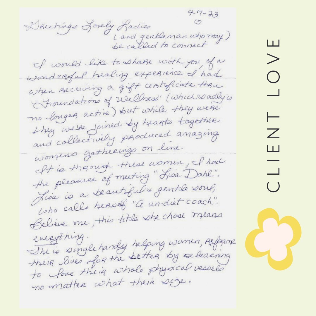 As a Health and Wellness Coach, it always warms my heart when I receive a review/testimonial from a client. All their kind words hold a special place in my heart. My client's success brings me the most joy; hearing their feedback is what I call the &