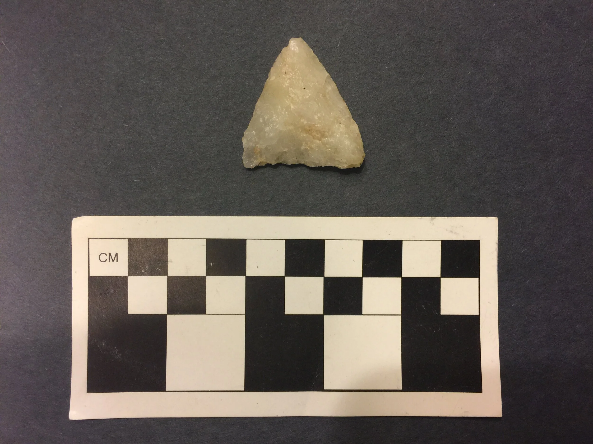 Quartz projectile point recovered at the Concer site