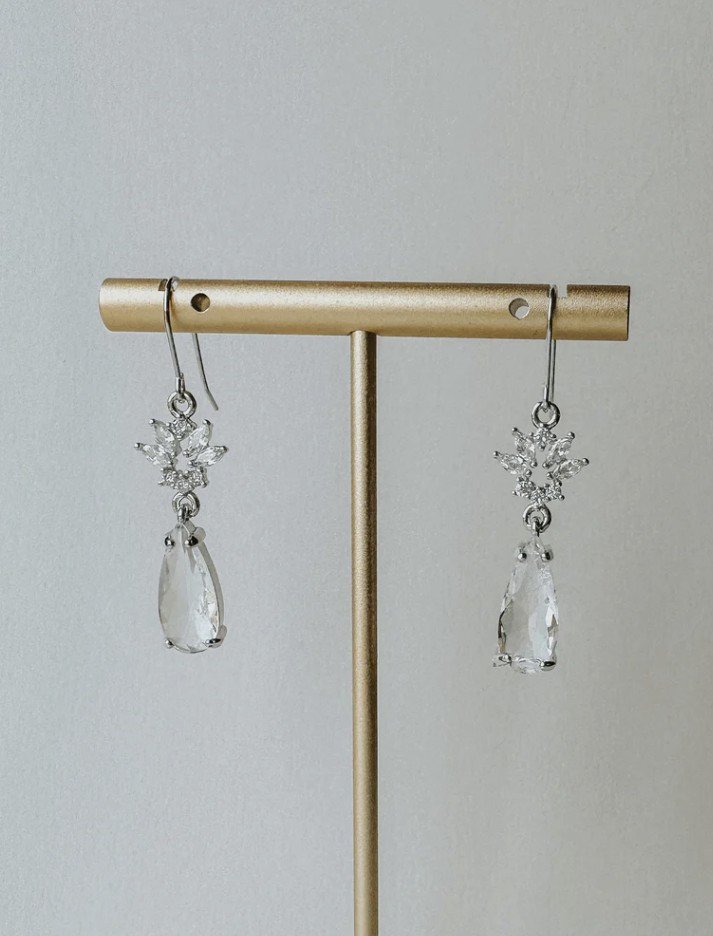 Naomi Wedding Earrings- Silver